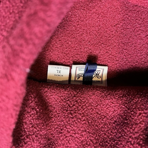 Woolrich Vest Women's Extra Large Fleece Maroon Outdoor Lightweight Navy Hem - Picture 7 of 11